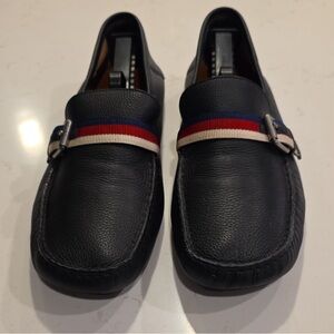 Gucci Black Loafers with Red and Blue Accent